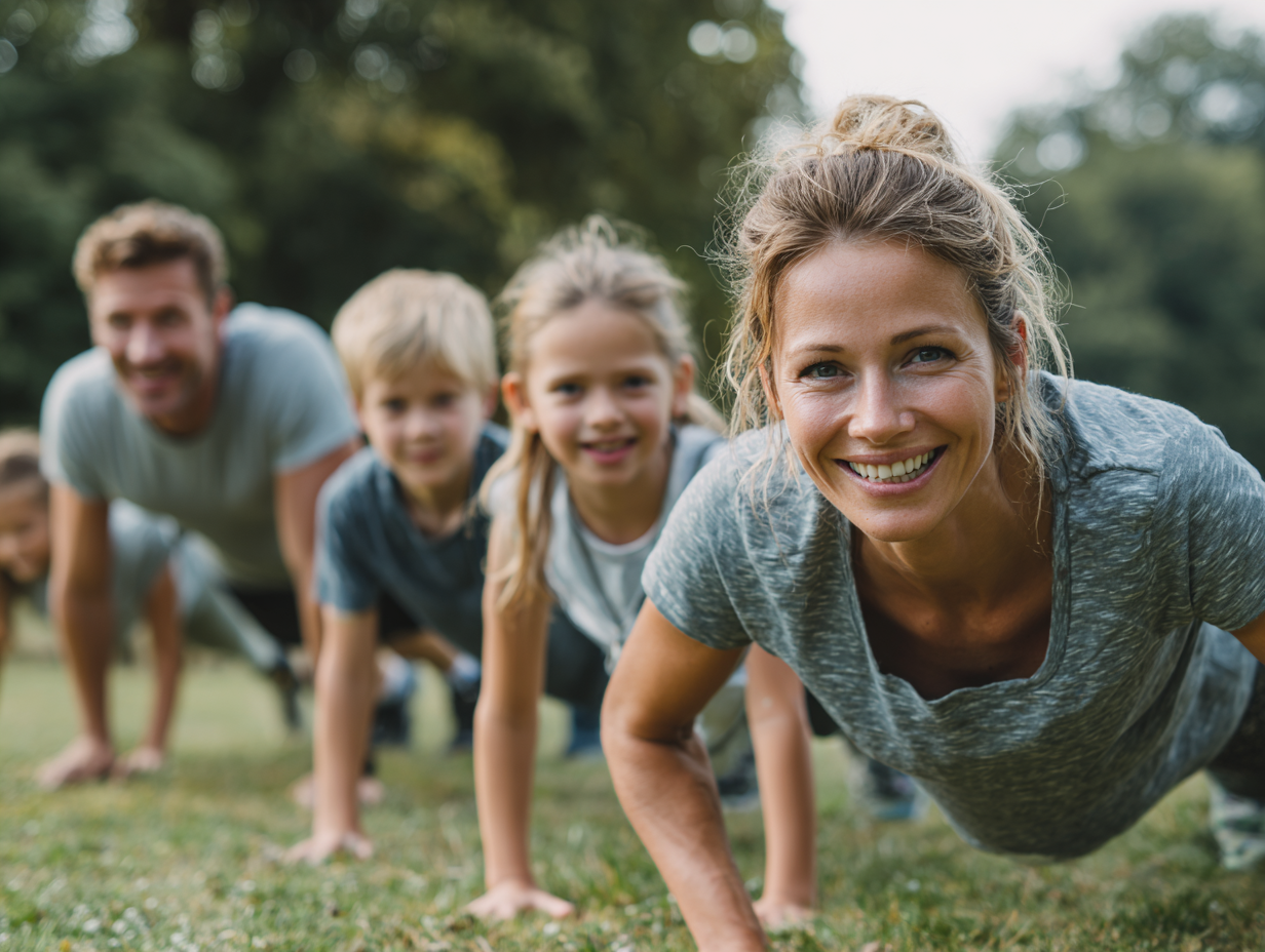 Skupina ľudí rôzneho veku cvičí jógu v parku