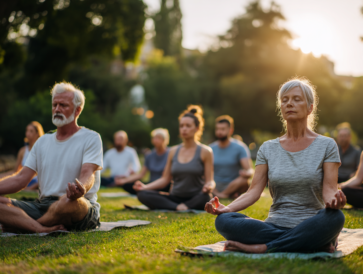 Mladá žena a starší muž cvičia spolu v telocvični